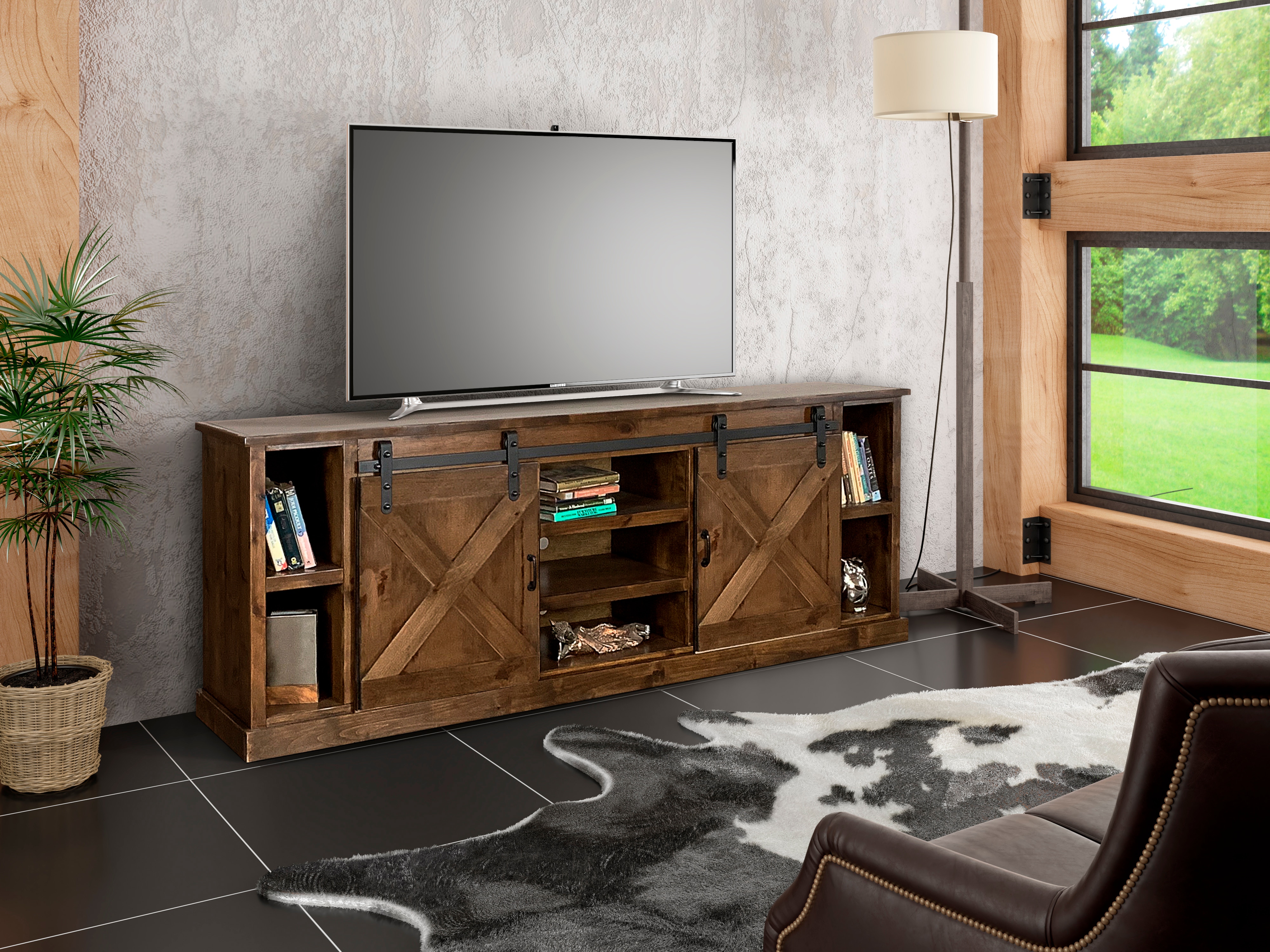 Farmhouse Knotty Alder TV Console